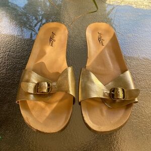 Lucky Brand Gold Buckle Sandals